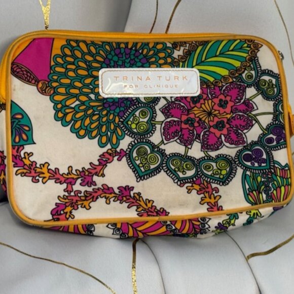 Trina Turk for Clinique Limited Edition Paisley Pop Art Makeup Bag - Picture 1 of 7